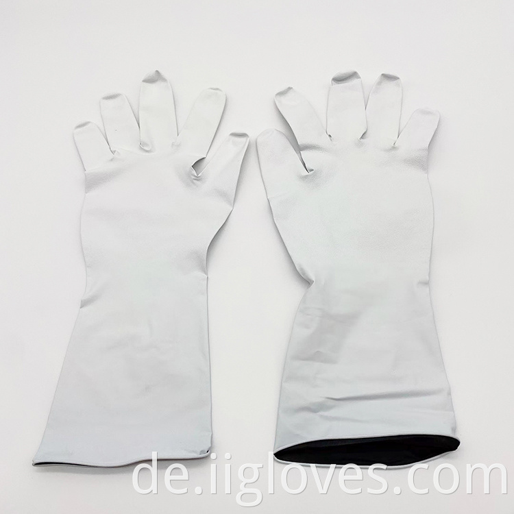 Hersteller Großhandel 12 Zoll Nitril White Black Gloves Industriehandschuhe Sicherheitsarbeit Gebrauch